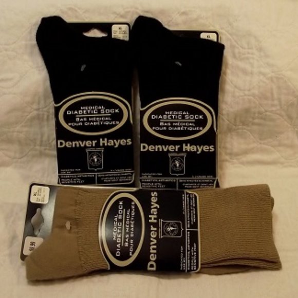 DENVER HAYES, Diabetic Socks, Men XL Lot of 3, - Picture 1 of 8
